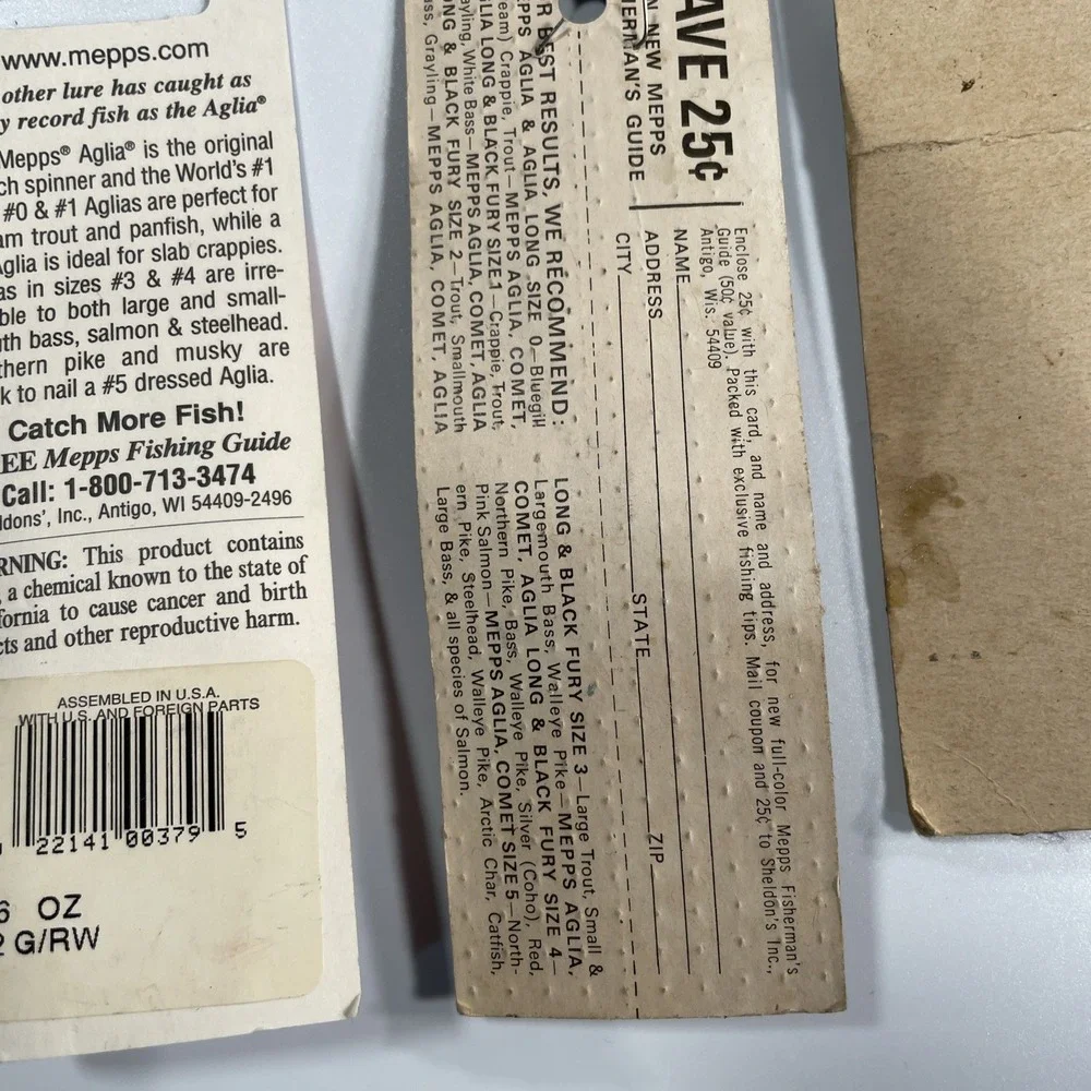 USA MADE Lot of 3 NEW Mepps Vintage 1/4 OZ W-105Wob-L-Rite Spoon Lure NIP